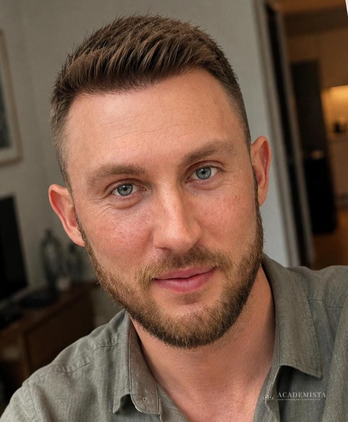 Lee after his hair transplant