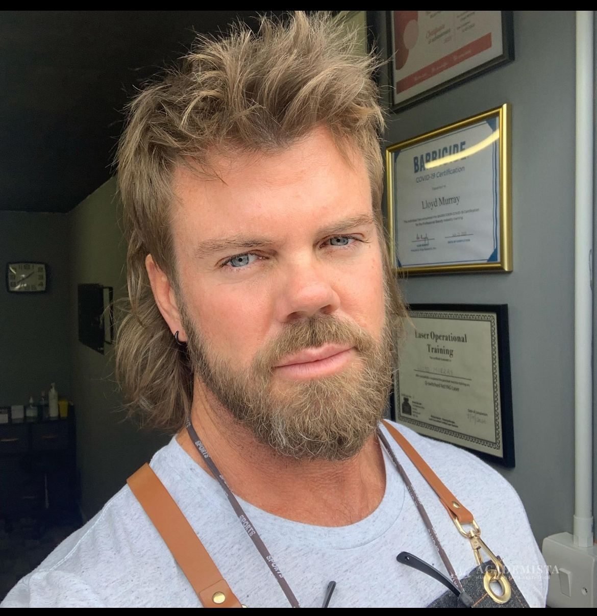 Lloyd: Back at work in his barbershop