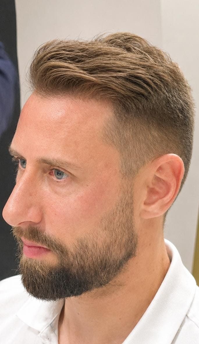 Stefan after his hair transplant